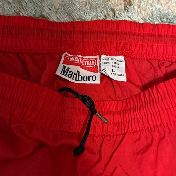 Vintage 90s Marlboro Adventure Team Nylon Track Pants Size Large Red - Picture 5 of 5